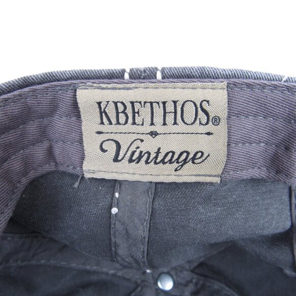 Floral Cactus Embroidered Gray Kbethos Vintage Women's Cap Distressed Adult Hat - Picture 10 of 11